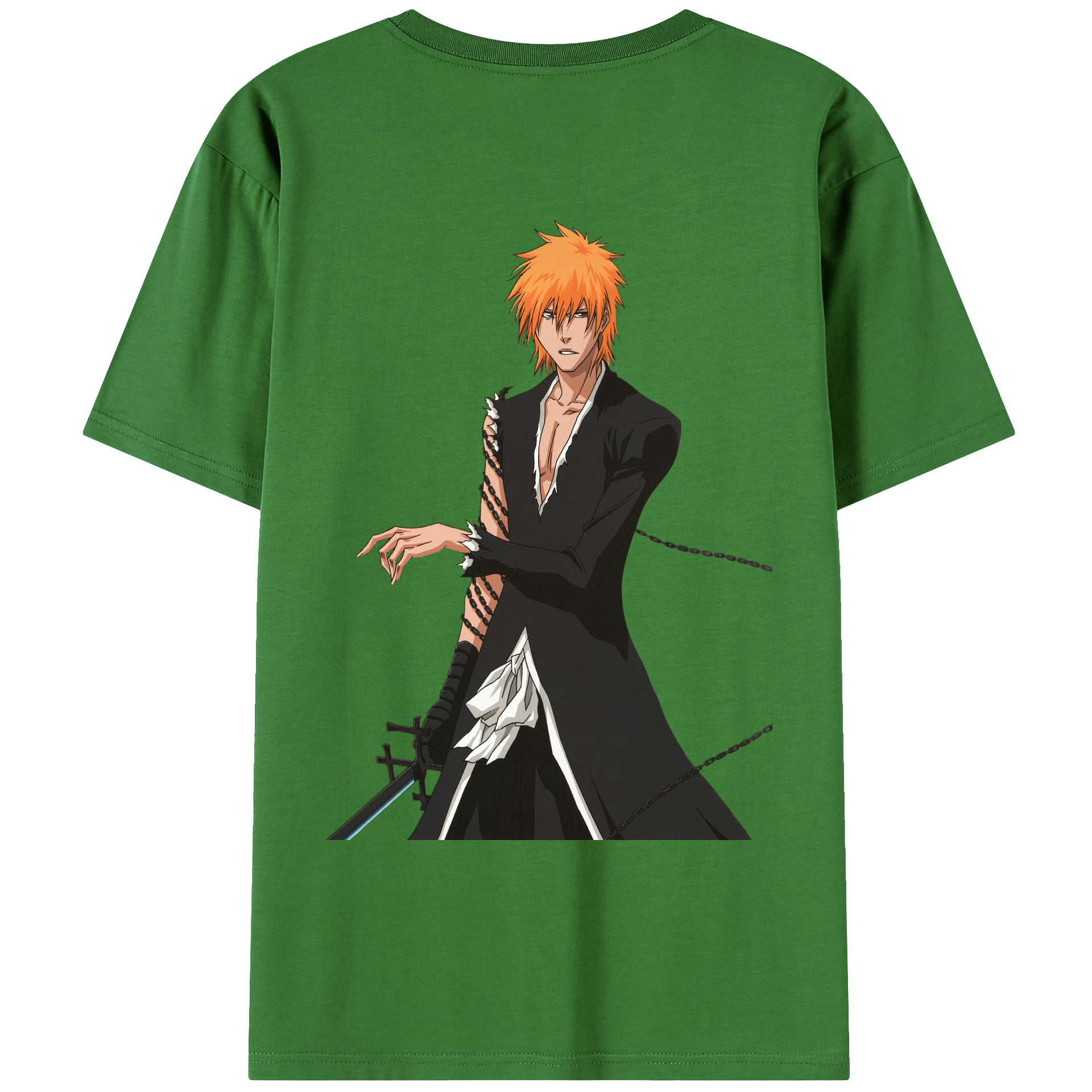 （画像用） ブリーチ 黒崎一護（くろさき いちご）BLEACH Kurosaki Ichigo レディース半袖Tシャツ(バックプリント)